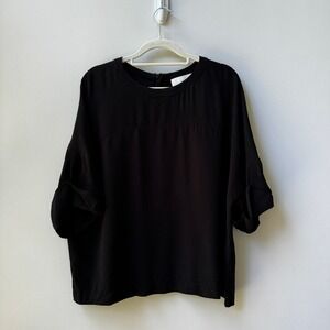Just Female Elegant Black Blouse with zipper back SZ XS